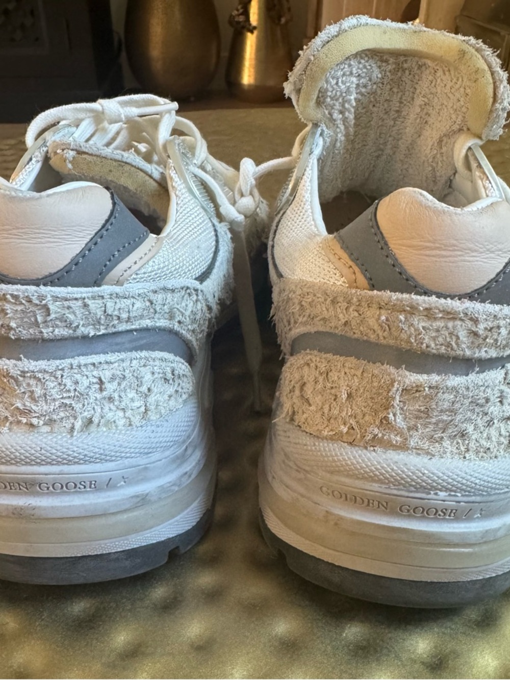 Golden Goose White, Gray & Gold Star Low-Top Sneakers - Picture 7 of 7